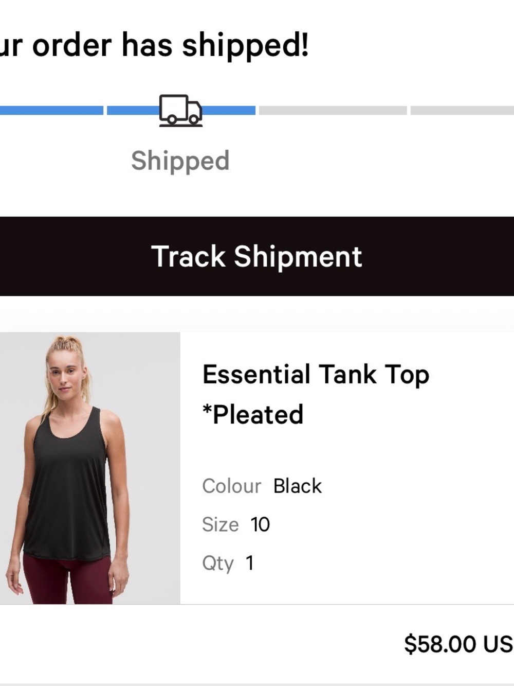 Lululemon Essential Tank Pleated Black - Picture 9 of 9